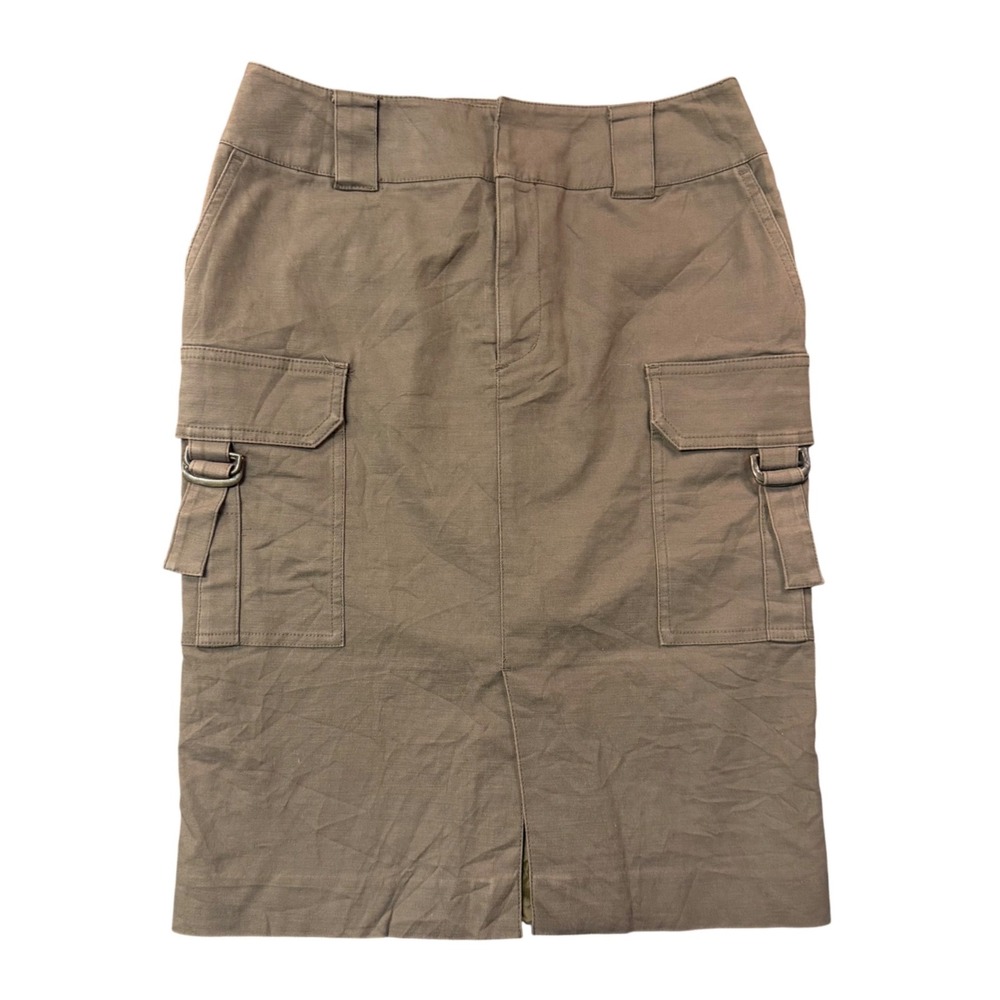 Ined Utility Cargo Skirt Women Size 11 Olive Green Good Vintage Y2K Streetwear